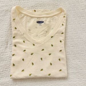 Old Navy Everywear Avocado Printed Short Sleeve V Neck T-shirt Size XS